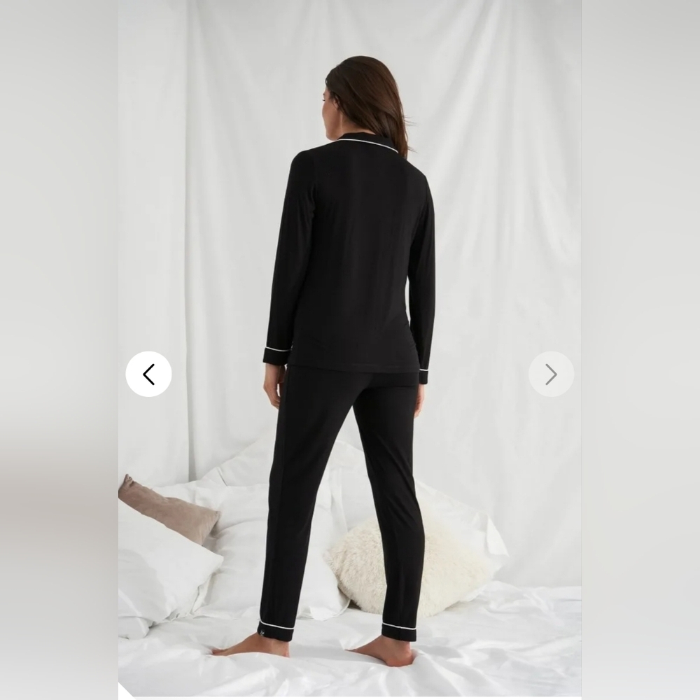 Pretty You London Sustainable Bamboo Pajama Set in Black Size US 4 & 6 NWT - Picture 4 of 15